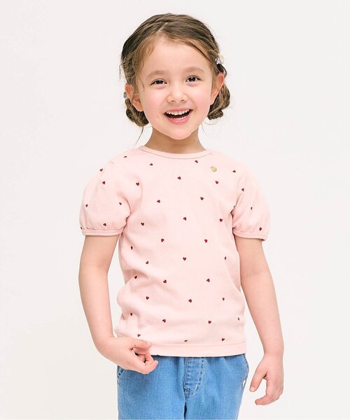 apres les cours（アプレレクール）の「【ジュニア対応】バックリボン・袖リボン半袖Tシャツ（Tシャツ/カットソー・キッズ・ブラック/ブルー/その他2/ピンク/レッド・80/90/100/110/120/130/140）」の3枚目の写真