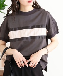 Anna Nicola | Anna Nicola テープ切替配色カットソー 半袖Tシャツ(Tシャツ/カットソー)