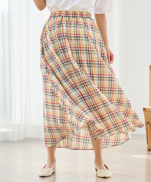 Arnold Palmer（アーノルドパーマー）の「ガーゼ ギャザースカート（スカート・レディース・ライトブルー/グリーン/ベージュ/ネイビー/オレンジ・L/M/S）」の2枚目の写真