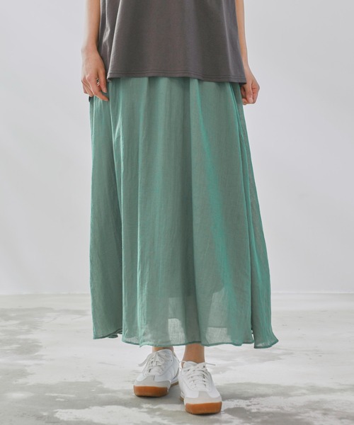 Arnold Palmer（アーノルドパーマー）の「ガーゼ ギャザースカート（スカート・レディース・ライトブルー/グリーン/ベージュ/ネイビー/オレンジ・L/M/S）」の3枚目の写真