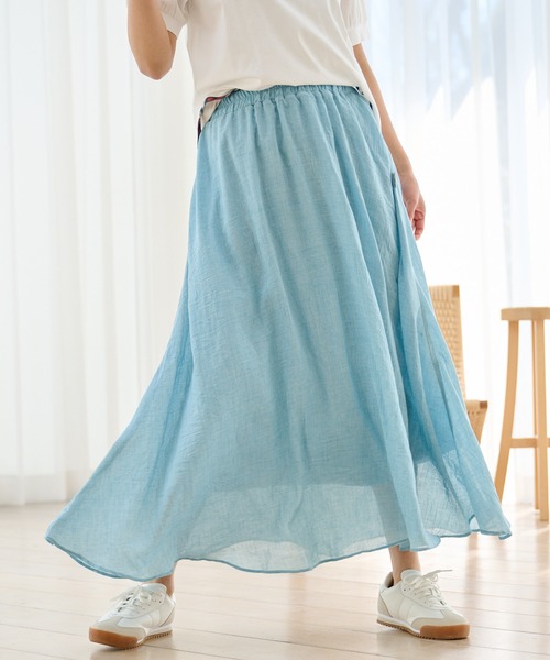 Arnold Palmer（アーノルドパーマー）の「ガーゼ ギャザースカート（スカート・レディース・ライトブルー/グリーン/ベージュ/ネイビー/オレンジ・L/M/S）」の4枚目の写真