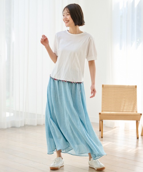 Arnold Palmer（アーノルドパーマー）の「ガーゼ ギャザースカート（スカート・レディース・ライトブルー/グリーン/ベージュ/ネイビー/オレンジ・L/M/S）」の16枚目の写真