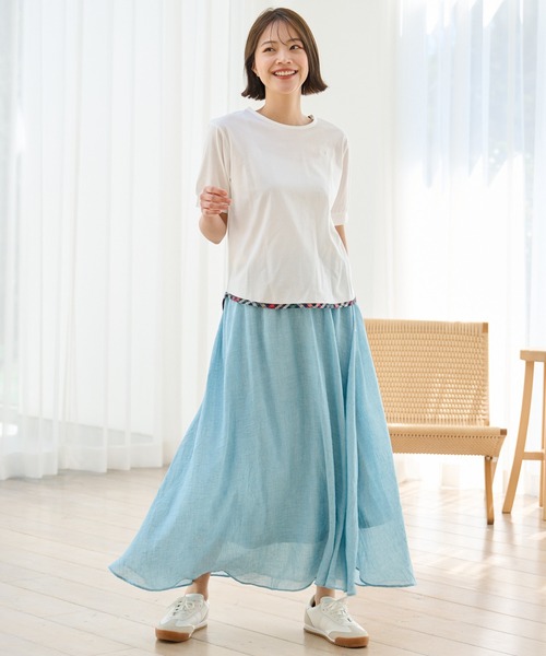 Arnold Palmer（アーノルドパーマー）の「ガーゼ ギャザースカート（スカート・レディース・ライトブルー/グリーン/ベージュ/ネイビー/オレンジ・L/M/S）」の17枚目の写真