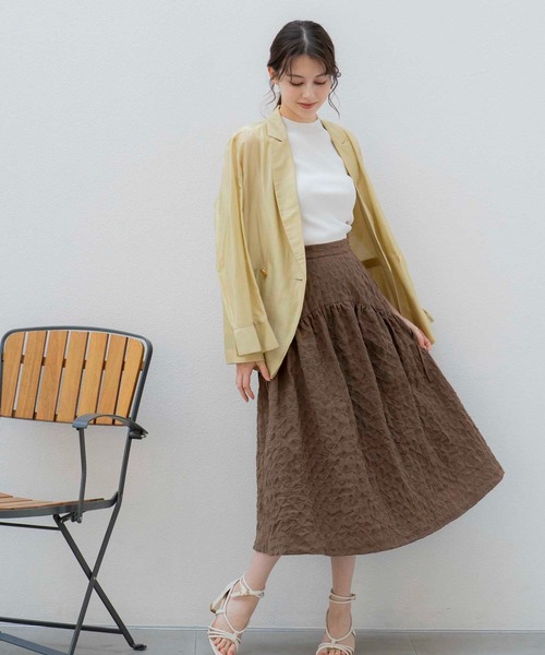 NOELA（ノエラ）の「シアーリネンライクジャケット（テーラードジャケット・レディース・イエロー/ベージュ/カーキ・フリー）」の11枚目の写真