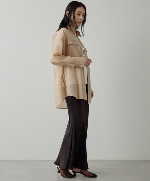 【美品】Drawing Numbersコットンシースルーブラウス Drawing Numbers ブラウス シャツ 「Drawing Numbers」コットン