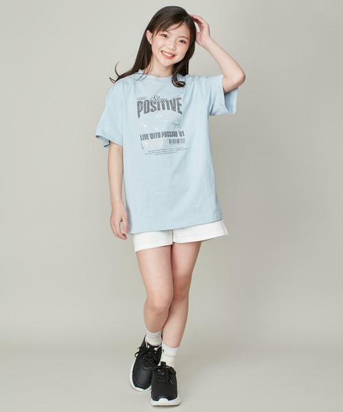 SISTER JENNI（SISTER JENNI）の「【ウエスト調整可】シンプルストレッチショートパンツ（デニムパンツ・キッズ・ブラック/サックスブルー/オフホワイト・130cm/140cm/150cm/160cm）」の7枚目の写真