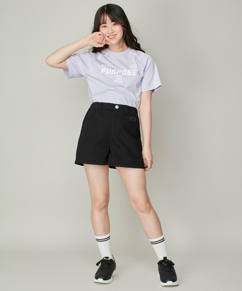 SISTER JENNI（SISTER JENNI）の「【ウエスト調整可】シンプルストレッチショートパンツ（デニムパンツ・キッズ・ブラック/サックスブルー/オフホワイト・130cm/140cm/150cm/160cm）」の12枚目の写真