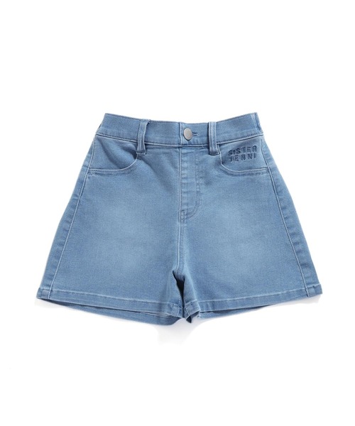 SISTER JENNI（SISTER JENNI）の「【ウエスト調整可】シンプルストレッチショートパンツ（デニムパンツ・キッズ・ブラック/サックスブルー/オフホワイト・130cm/140cm/150cm/160cm）」の21枚目の写真