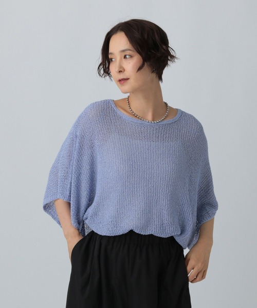 LEPSIM（レプシィム）の「5ゲージメッシュプルオーバーSS　290331（ニット/セーター・レディース・グレイッシュベージュ/ブルー/オレンジ/ブラック/パープル・FREE）」の5枚目の写真