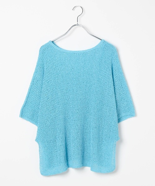 LEPSIM（レプシィム）の「5ゲージメッシュプルオーバーSS　290331（ニット/セーター・レディース・グレイッシュベージュ/ブルー/オレンジ/ブラック/パープル・FREE）」の6枚目の写真