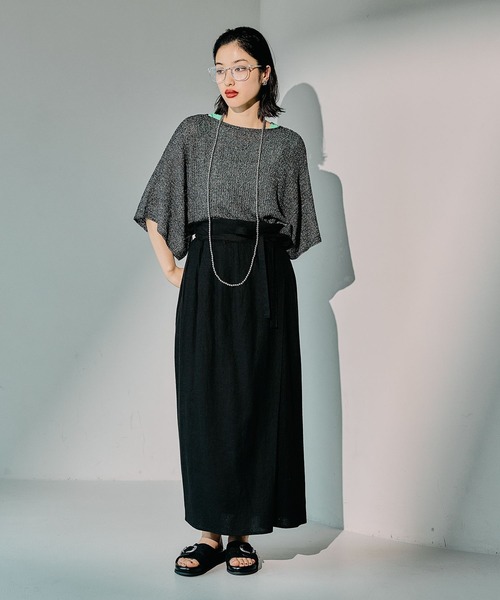 LEPSIM（レプシィム）の「5ゲージメッシュプルオーバーSS　290331（ニット/セーター・レディース・グレイッシュベージュ/ブルー/オレンジ/ブラック/パープル・FREE）」の16枚目の写真