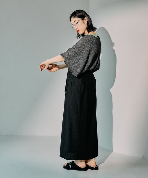 LEPSIM（レプシィム）の「5ゲージメッシュプルオーバーSS　290331（ニット/セーター・レディース・グレイッシュベージュ/ブルー/オレンジ/ブラック/パープル・FREE）」の17枚目の写真