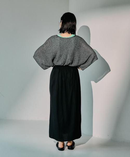 LEPSIM（レプシィム）の「5ゲージメッシュプルオーバーSS　290331（ニット/セーター・レディース・グレイッシュベージュ/ブルー/オレンジ/ブラック/パープル・FREE）」の18枚目の写真