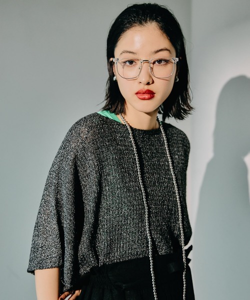 LEPSIM（レプシィム）の「5ゲージメッシュプルオーバーSS　290331（ニット/セーター・レディース・グレイッシュベージュ/ブルー/オレンジ/ブラック/パープル・FREE）」の21枚目の写真