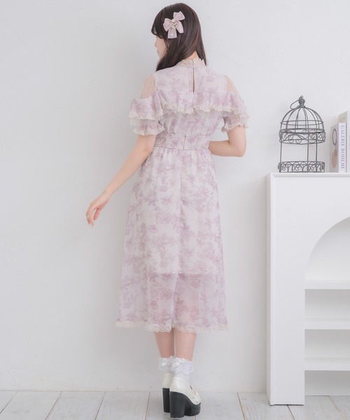 ROJITA（ロジータ）の「花柄ロング半袖ワンピース（ワンピース・レディース・ピンク/ブルー/アイボリー・FREE）」の16枚目の写真