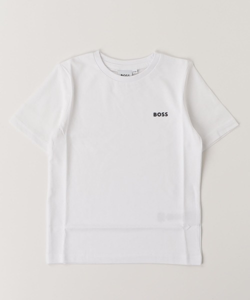 BOSS(ボス)の「キッズ レギュラーフィットTシャツ コットン ロゴプリント(Tシャツ/カットソー・キッズ・ブラック/ホワイト・114/100/110/140/150/125)」の1枚目の写真
