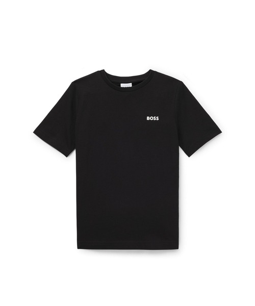 BOSS(ボス)の「キッズ レギュラーフィットTシャツ コットン ロゴプリント(Tシャツ/カットソー・キッズ・ブラック/ホワイト・114/100/110/140/150/125)」の2枚目の写真