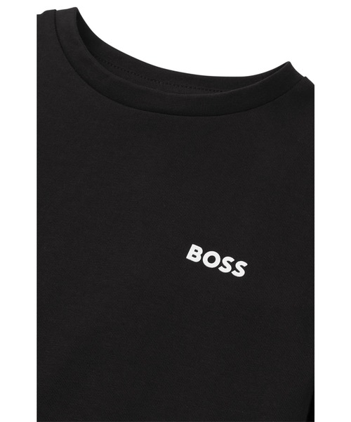 BOSS(ボス)の「キッズ レギュラーフィットTシャツ コットン ロゴプリント(Tシャツ/カットソー・キッズ・ブラック/ホワイト・114/100/110/140/150/125)」の4枚目の写真