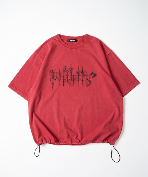 kutir（クティール）の「DRAWSTRING VINTAGELIKE ASSORTED TEE/ドローコードヴィンテージライクアソートTEE（Tシャツ/カットソー・メンズ・ホワイト系その他2/ブラック系その他3/ブラック系その他5/レッド系その他4/ホワイト系その他5/ブラック系その他2/ブラック/ブラウン/レッド/ホワイト系その他3/ブラック系その他4/ブラウン系その他3・MEDIUM/LARGE）」の12枚目の写真