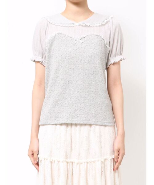 merry jenny（メリージェニー）の「petit flowerセーラートップス（Tシャツ/カットソー・レディース・イエロー/グレー/オフホワイト・FREE）」の14枚目の写真