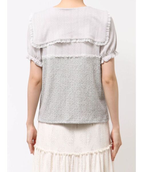 merry jenny（メリージェニー）の「petit flowerセーラートップス（Tシャツ/カットソー・レディース・イエロー/グレー/オフホワイト・FREE）」の12枚目の写真