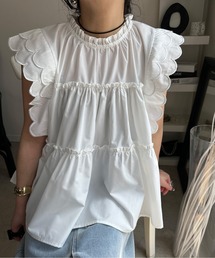 袖フリルブラウス