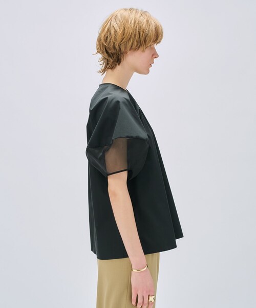 cloenc(クロエンス)の「【手洗い可】シアーパフスリーブブラウス(シャツ/ブラウス・レディース・ブラック/ホワイト/ライトオレンジ系・02)」の20枚目の写真