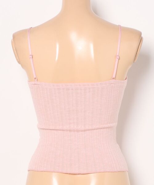 Lace Ladies(レースレディース)の「Vカット ハートネック カップ付き ソフト レース キャミソール(キャミソール・レディース・パープル/グリーン/ピンク/ホワイト/アイボリー/ブラック/ブルー・FREE)」の9枚目の写真