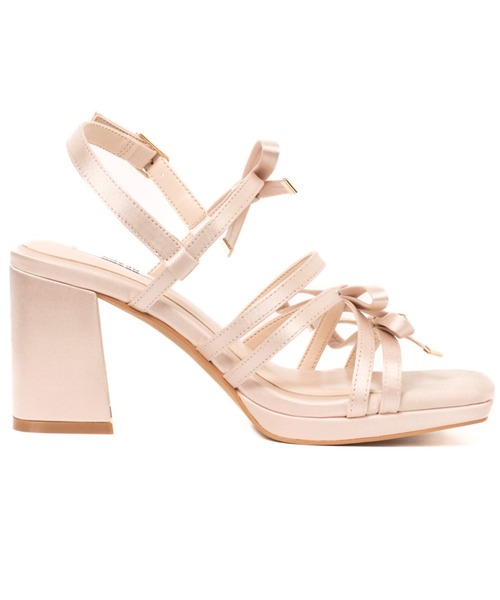 REZOY(リゾイ)の「【25SS新作】【REZOY】トリプルリボンストラップスクエアトゥサテンサンダル(サンダル・レディース・ライトブルー/ブラック/ピンクベージュ・L/M/S/LL)」の9枚目の写真