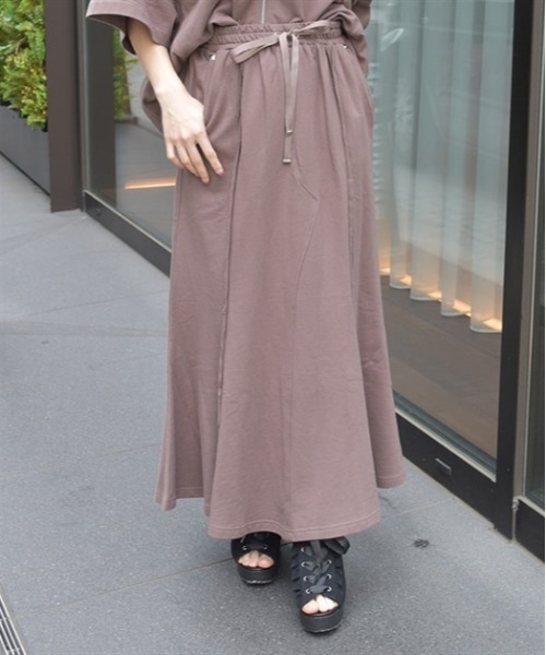 axes femme(アクシーズファム)の「切替スエットマーメイドスカート(スカート・レディース・カーキ/ブラック/グレイッシュベージュ・FREE)」の1枚目の写真