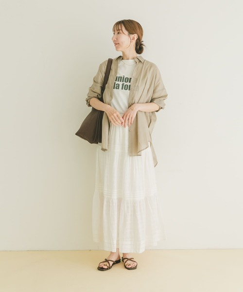 ITEMS URBANRESEARCH（アイテムズ アーバンリサーチ）の「コットンティアードスカート（スカート・レディース・ブラック/ホワイト・FREE）」の10枚目の写真