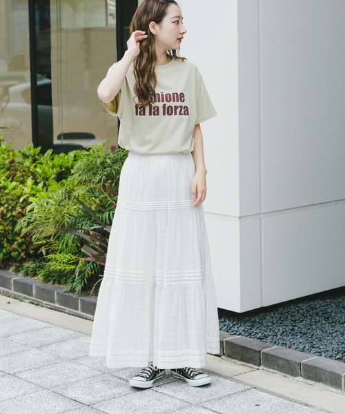 ITEMS URBANRESEARCH（アイテムズ アーバンリサーチ）の「コットンティアードスカート（スカート・レディース・ブラック/ホワイト・FREE）」の12枚目の写真