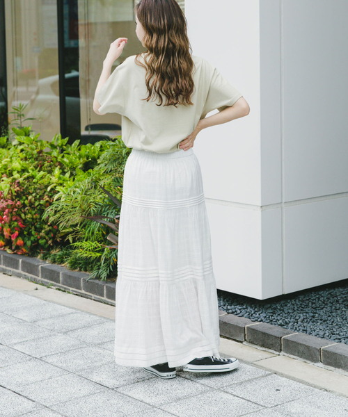 ITEMS URBANRESEARCH（アイテムズ アーバンリサーチ）の「コットンティアードスカート（スカート・レディース・ブラック/ホワイト・FREE）」の13枚目の写真