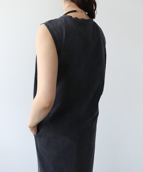 Cepica（セピカ）の「フリンジヘムロゴワンピース（ワンピース・レディース・グレー/ベージュ・FREE）」の6枚目の写真