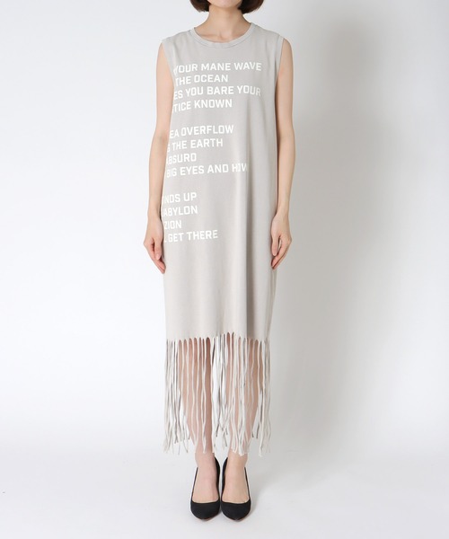 Cepica（セピカ）の「フリンジヘムロゴワンピース（ワンピース・レディース・グレー/ベージュ・FREE）」の14枚目の写真
