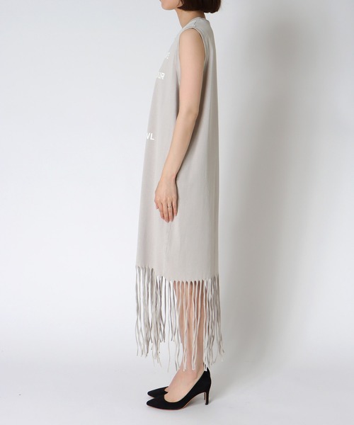Cepica（セピカ）の「フリンジヘムロゴワンピース（ワンピース・レディース・グレー/ベージュ・FREE）」の15枚目の写真