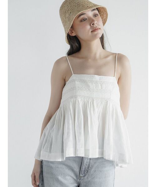 FIKA.(フィーカ)の「Lace switched cami tunic(キャミソール・レディース・ブラック/オフホワイト・MEDIUM)」の4枚目の写真