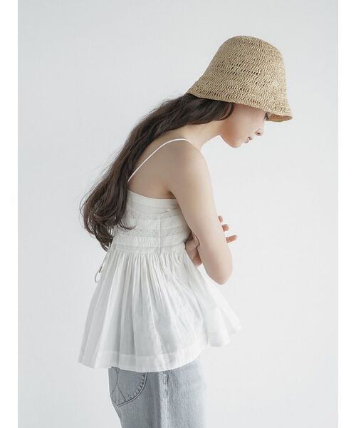 FIKA.(フィーカ)の「Lace switched cami tunic(キャミソール・レディース・ブラック/オフホワイト・MEDIUM)」の6枚目の写真