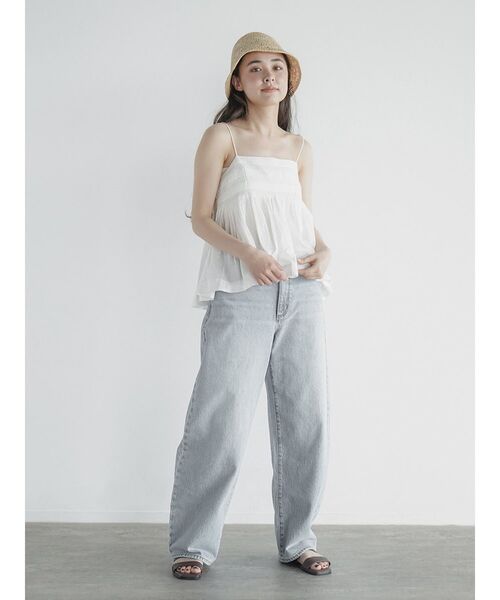 FIKA.(フィーカ)の「Lace switched cami tunic(キャミソール・レディース・ブラック/オフホワイト・MEDIUM)」の8枚目の写真
