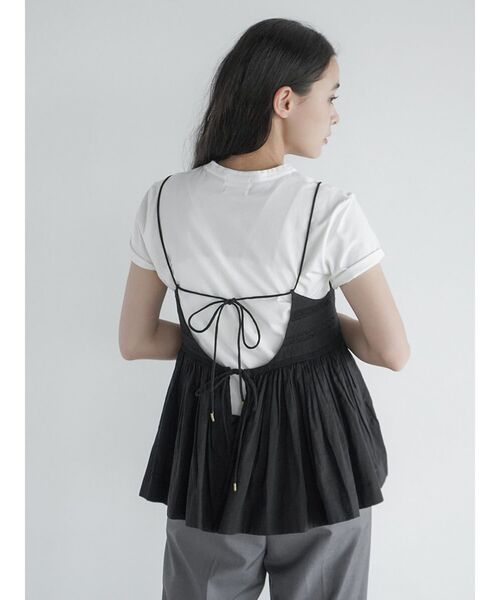 FIKA.(フィーカ)の「Lace switched cami tunic(キャミソール・レディース・ブラック/オフホワイト・MEDIUM)」の14枚目の写真
