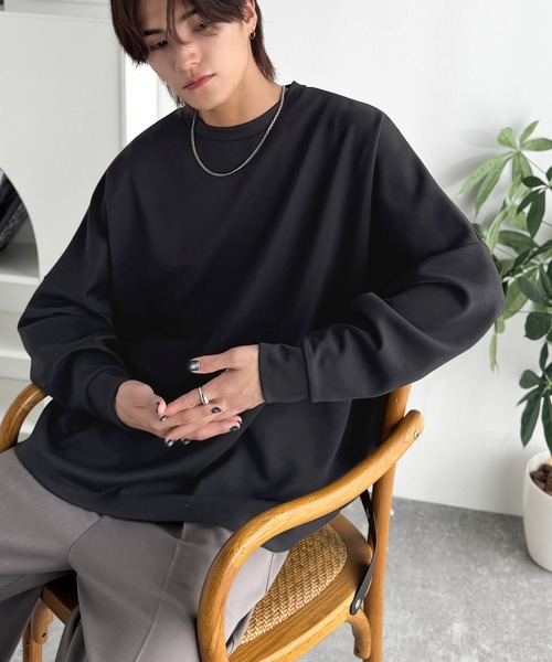 Classical Origin(クラシカルオリジン)の「【Classical Origin】「大人シンプル。」ドルマンスリーブダンボール素材ビックTEE(長袖)/Dolman Cardboard Big Tee(スウェット・メンズ・ブラック/杢グレー/オフホワイト・LARGE/MEDIUM/X-LARGE/SMALL)」の15枚目の写真