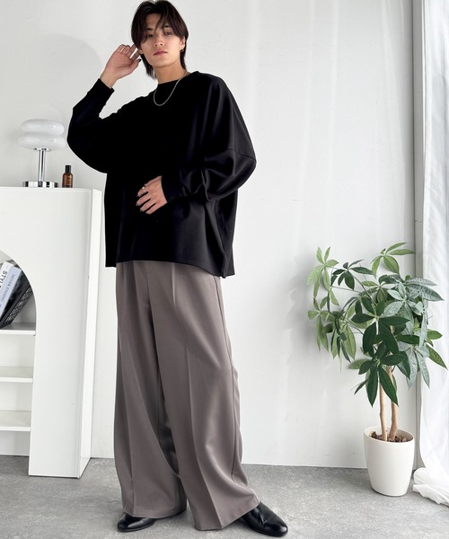 Classical Origin(クラシカルオリジン)の「【Classical Origin】「大人シンプル。」ドルマンスリーブダンボール素材ビックTEE(長袖)/Dolman Cardboard Big Tee(スウェット・メンズ・ブラック/杢グレー/オフホワイト・LARGE/MEDIUM/X-LARGE/SMALL)」の17枚目の写真