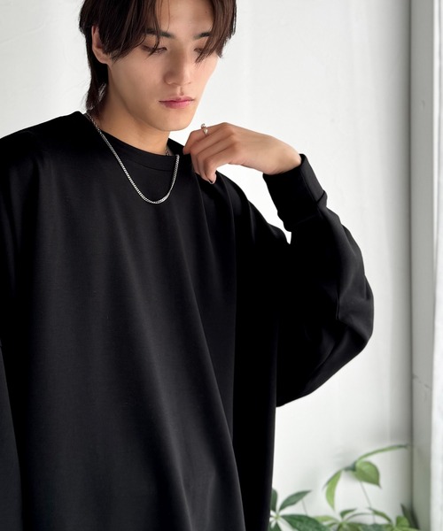 Classical Origin(クラシカルオリジン)の「【Classical Origin】「大人シンプル。」ドルマンスリーブダンボール素材ビックTEE(長袖)/Dolman Cardboard Big Tee(スウェット・メンズ・ブラック/杢グレー/オフホワイト・LARGE/MEDIUM/X-LARGE/SMALL)」の20枚目の写真