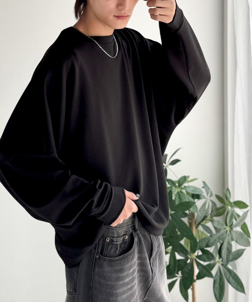 Classical Origin(クラシカルオリジン)の「【Classical Origin】「大人シンプル。」ドルマンスリーブダンボール素材ビックTEE(長袖)/Dolman Cardboard Big Tee(スウェット・メンズ・ブラック/杢グレー/オフホワイト・LARGE/MEDIUM/X-LARGE/SMALL)」の21枚目の写真