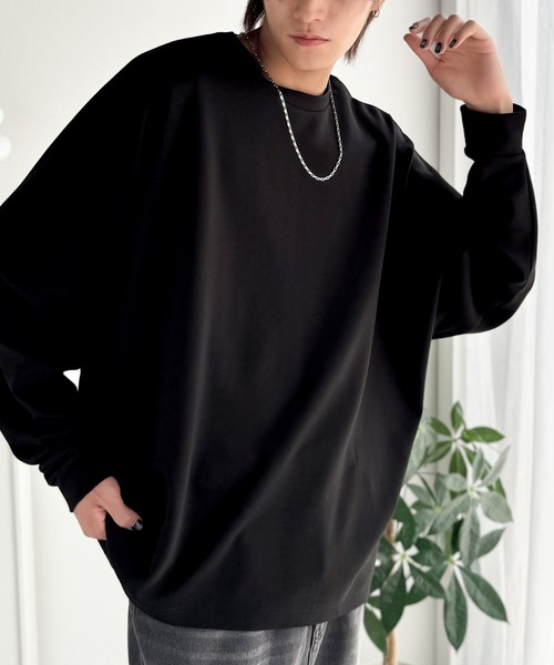 Classical Origin(クラシカルオリジン)の「【Classical Origin】「大人シンプル。」ドルマンスリーブダンボール素材ビックTEE(長袖)/Dolman Cardboard Big Tee(スウェット・メンズ・ブラック/杢グレー/オフホワイト・LARGE/MEDIUM/X-LARGE/SMALL)」の19枚目の写真