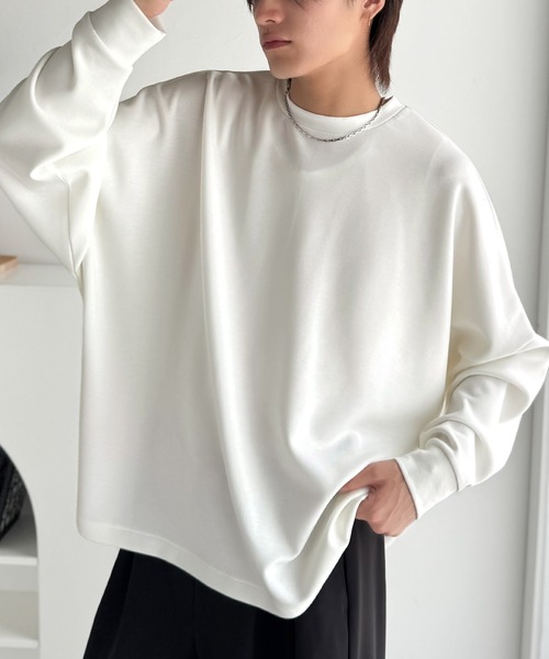 Classical Origin(クラシカルオリジン)の「【Classical Origin】「大人シンプル。」ドルマンスリーブダンボール素材ビックTEE(長袖)/Dolman Cardboard Big Tee(スウェット・メンズ・ブラック/杢グレー/オフホワイト・LARGE/MEDIUM/X-LARGE/SMALL)」の12枚目の写真