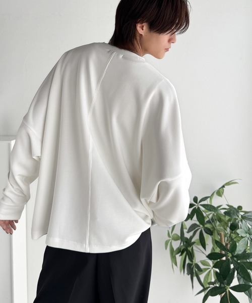 Classical Origin(クラシカルオリジン)の「【Classical Origin】「大人シンプル。」ドルマンスリーブダンボール素材ビックTEE(長袖)/Dolman Cardboard Big Tee(スウェット・メンズ・ブラック/杢グレー/オフホワイト・LARGE/MEDIUM/X-LARGE/SMALL)」の18枚目の写真