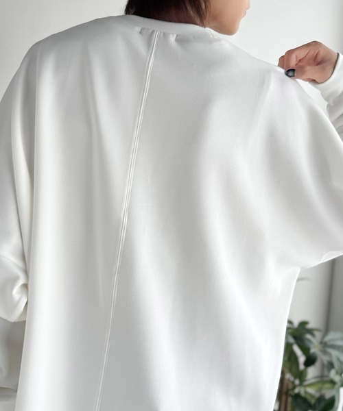 Classical Origin(クラシカルオリジン)の「【Classical Origin】「大人シンプル。」ドルマンスリーブダンボール素材ビックTEE(長袖)/Dolman Cardboard Big Tee(スウェット・メンズ・ブラック/杢グレー/オフホワイト・LARGE/MEDIUM/X-LARGE/SMALL)」の8枚目の写真