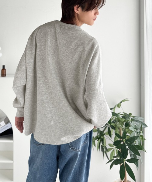 Classical Origin(クラシカルオリジン)の「【Classical Origin】「大人シンプル。」ドルマンスリーブダンボール素材ビックTEE(長袖)/Dolman Cardboard Big Tee(スウェット・メンズ・ブラック/杢グレー/オフホワイト・LARGE/MEDIUM/X-LARGE/SMALL)」の7枚目の写真