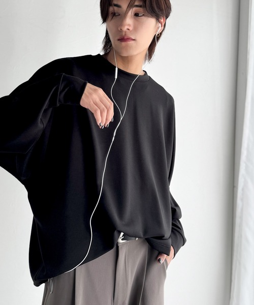 Classical Origin(クラシカルオリジン)の「【Classical Origin】「大人シンプル。」ドルマンスリーブダンボール素材ビックTEE(長袖)/Dolman Cardboard Big Tee(スウェット・メンズ・ブラック/杢グレー/オフホワイト・LARGE/MEDIUM/X-LARGE/SMALL)」の16枚目の写真